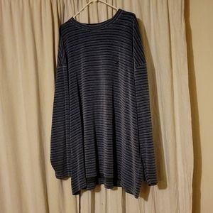 Nautical 4X Striped Velour Crew Neck Sweatshirt